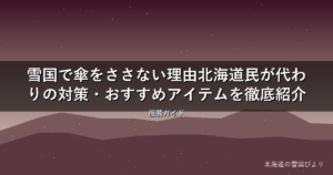 雪国で傘をささない理由【完全解説】北海道民が代わりの対策・おすすめアイテムを徹底紹介