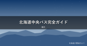 北海道中央バス完全ガイド｜路線・乗り方・支払い方法・高速バスを解説