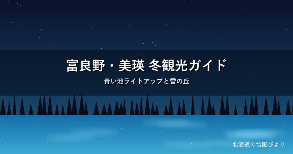冬の富良野・美瑛 青い池ライトアップのイメージ画像